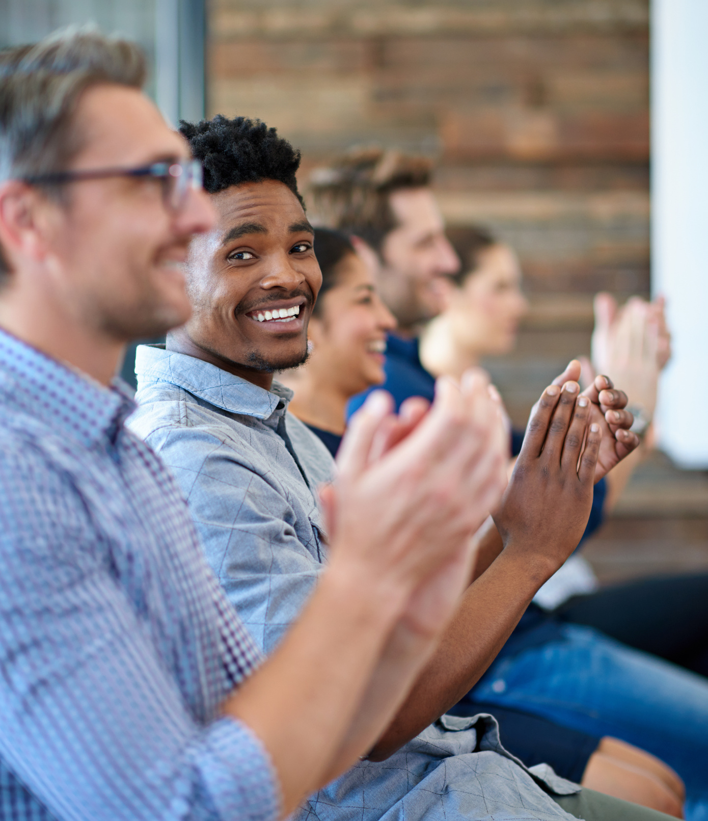 Diversity, Colleagues with Applause and in a Meeting Room of Their Workplace for Happiness. Achievement or Success, Support and Coworkers Clapping Together at Workshop or Seminar in a Boardroom
